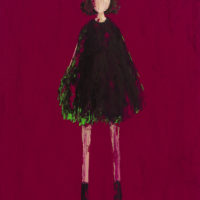 Buy a painting of a woman in red called Punky.