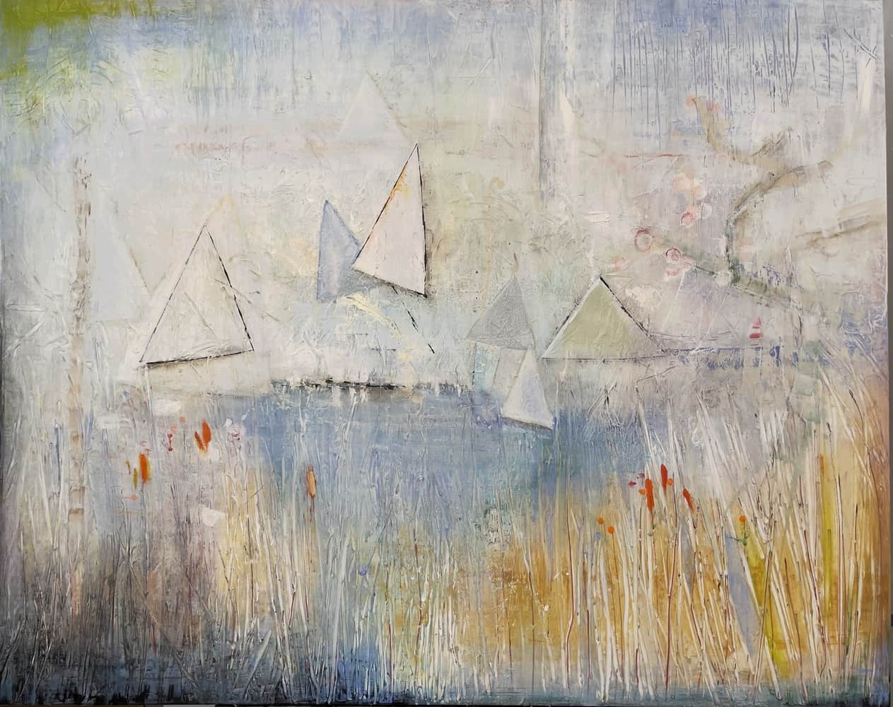 Buy a painting of boats on the lake called Sails.