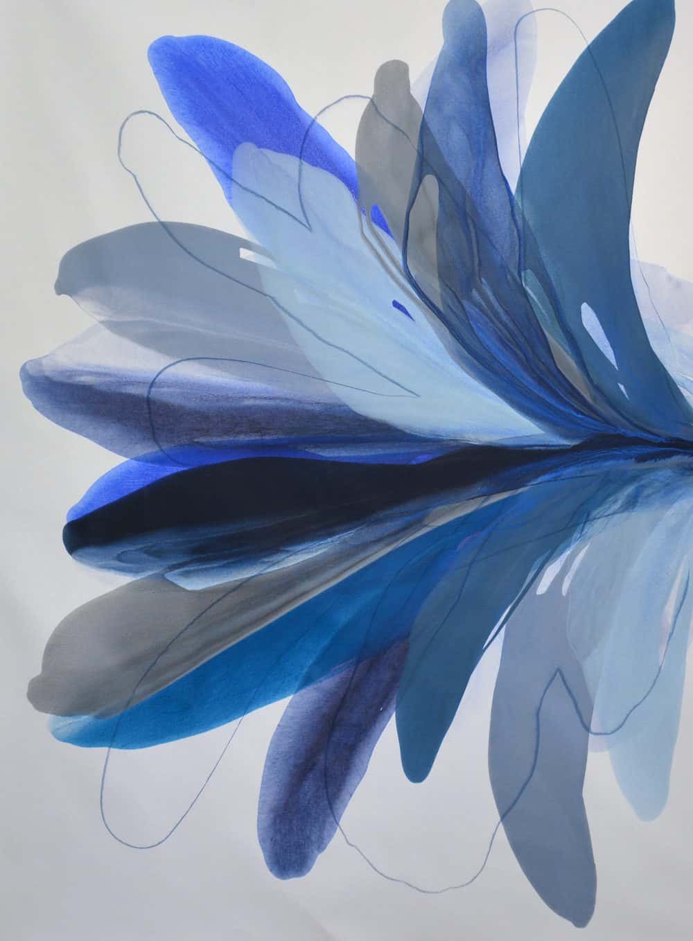 Buy a painting of a blue flower called Lakeside 9, You Center Me 1