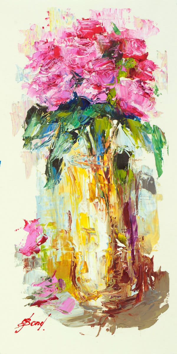 Buy a painting of pink roses called Rose Vase