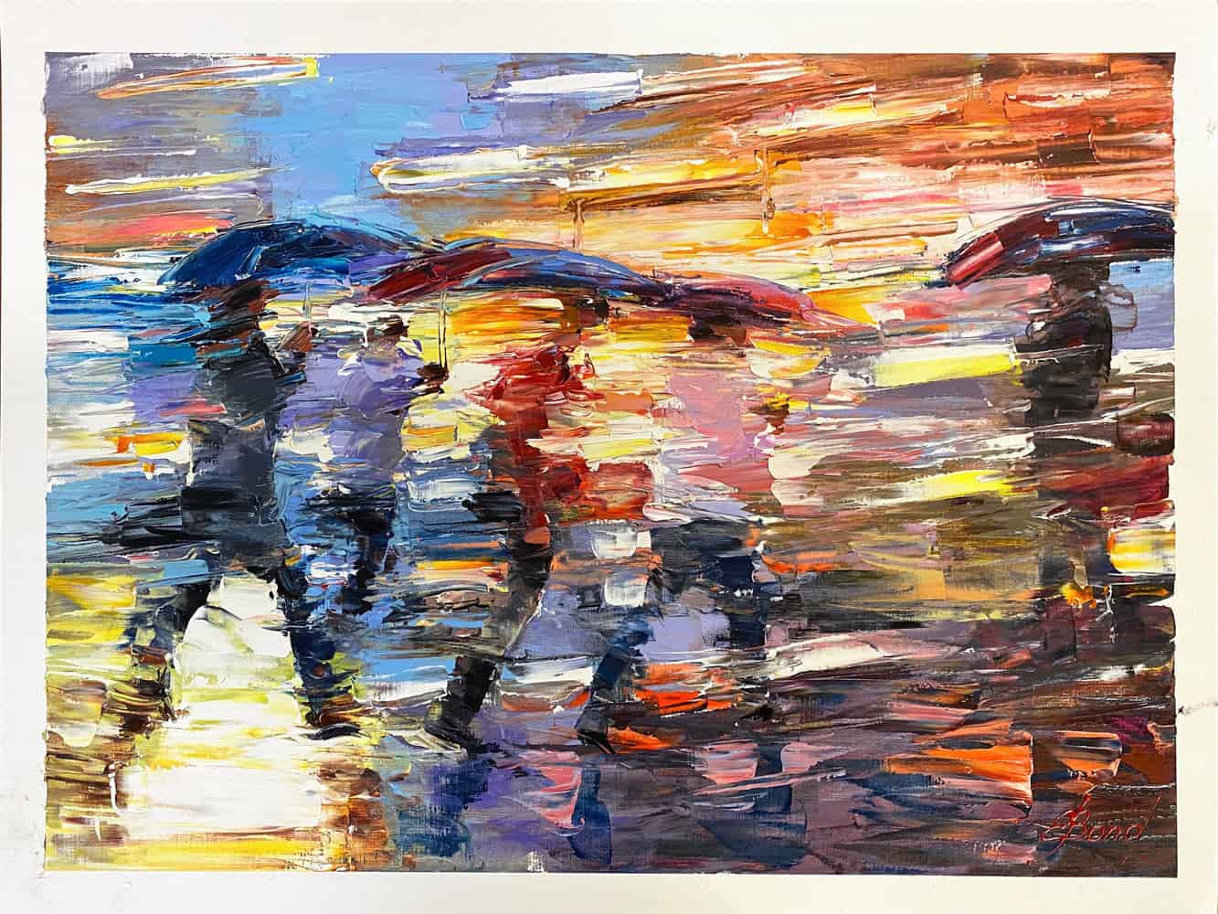 Buy a Print of People with Umbrellas called Into The Rain