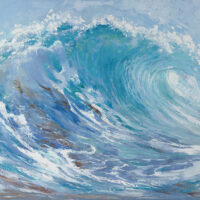 Buy a painting of a big wave called Ride The Wild Surf