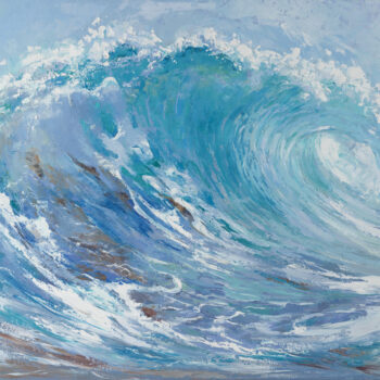 Buy a painting of a big wave called Ride The Wild Surf