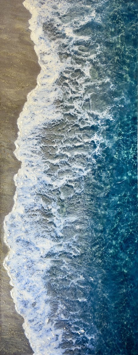 Buy a painting of light waves called Aquas Litus 1