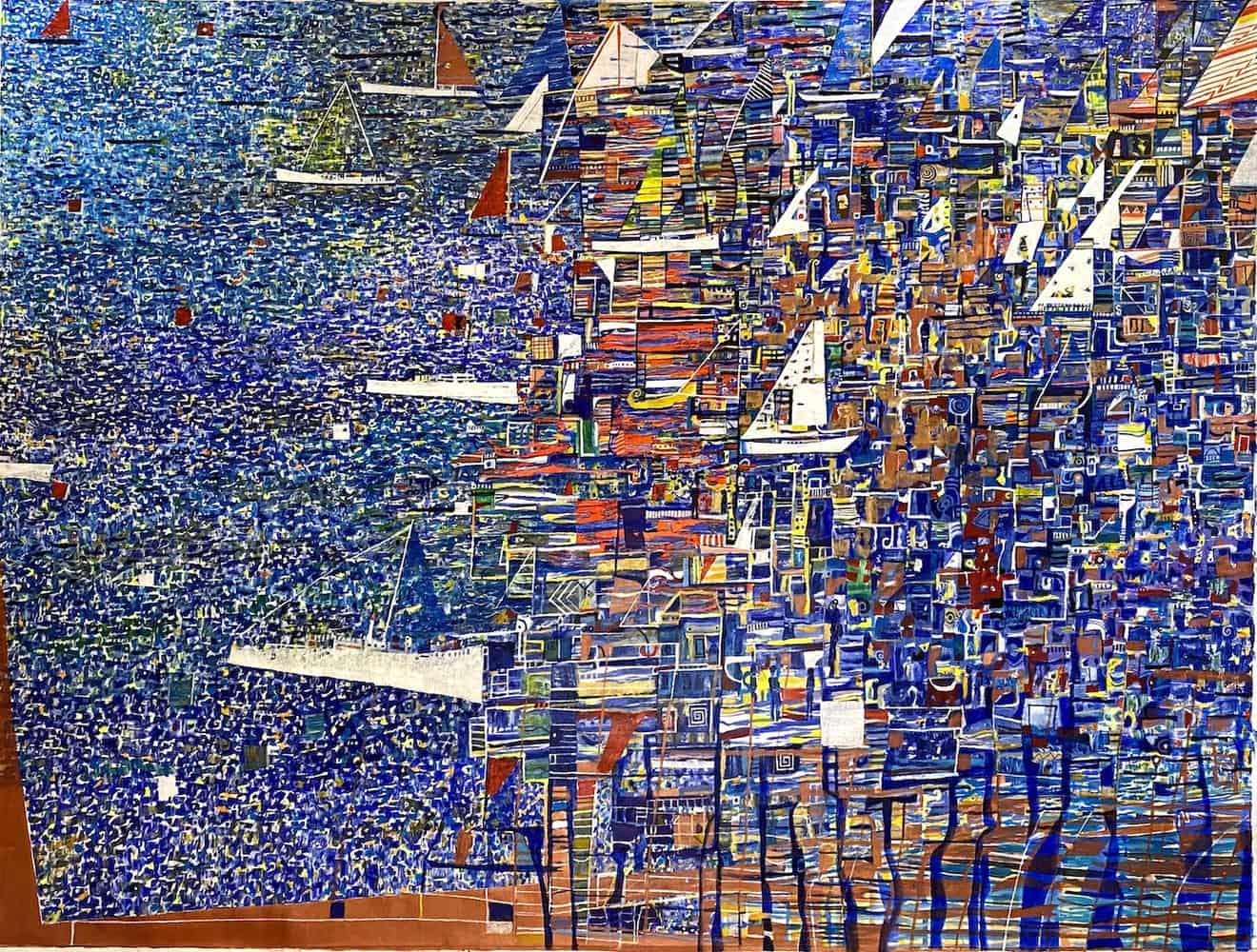 Buy Acrylic on Canvas of Ships Away at Sea| En el mar se goza mucho más| MAC Art Galleries
