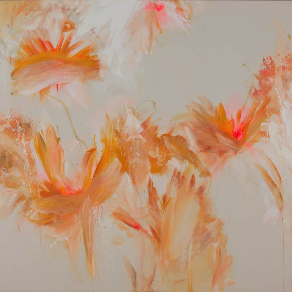 Buy Mixed Media on Canvas of Orange Blossoms Floating Around | Jane is Right | MAC Art Galleries