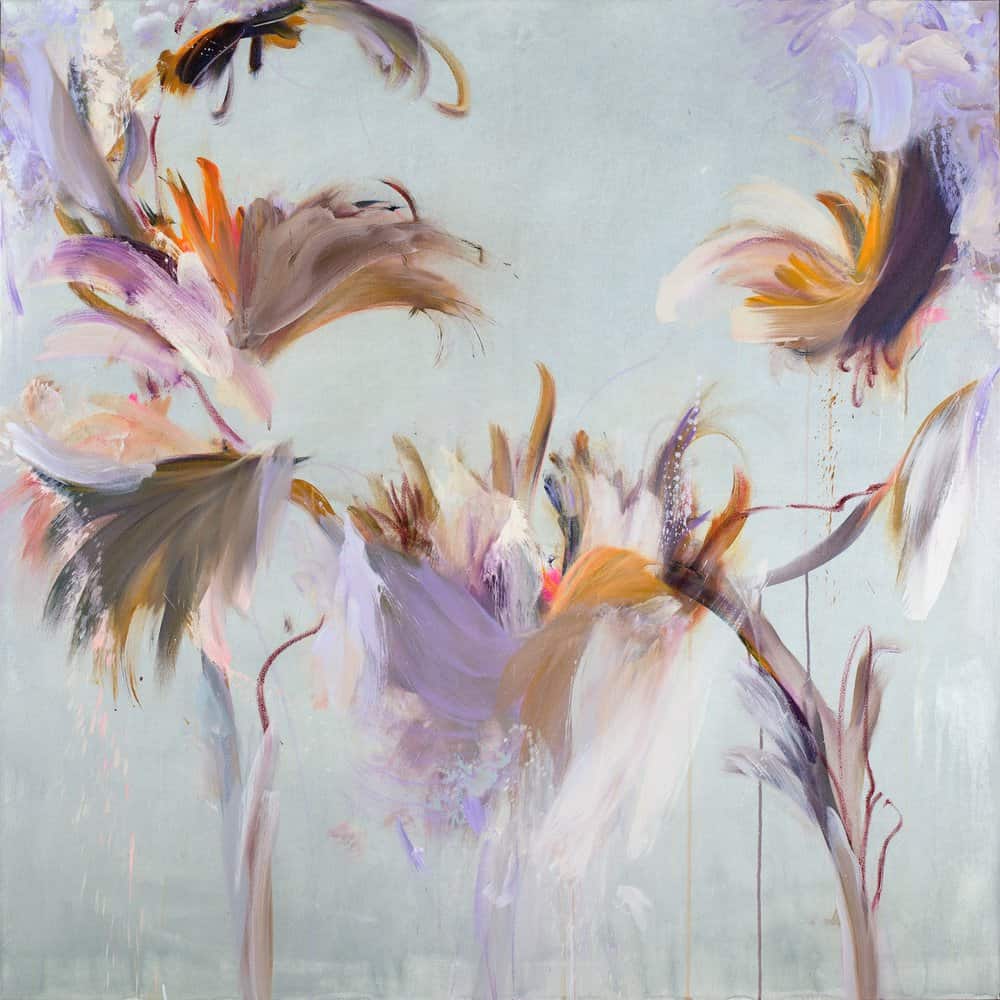 Buy Mixed Media on Canvas of Purple Flowers | Lush | MAC Art Galleries