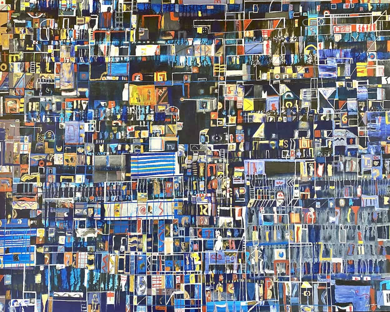 Buy Acrylic on Canvas of a Skyview of a City| Todo en su lugar| MAC Art Galleries