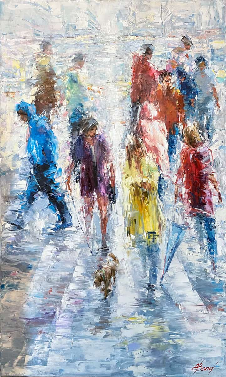 Buy Oil on Canvas of People Walking Around | The Wanderers | MAC Art Galleries