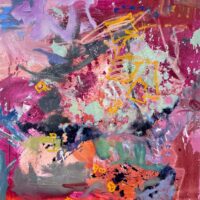 Buy Oil on Canvas of Light and Dark Pinks with Orange | Fleek | MAC Art Galleries