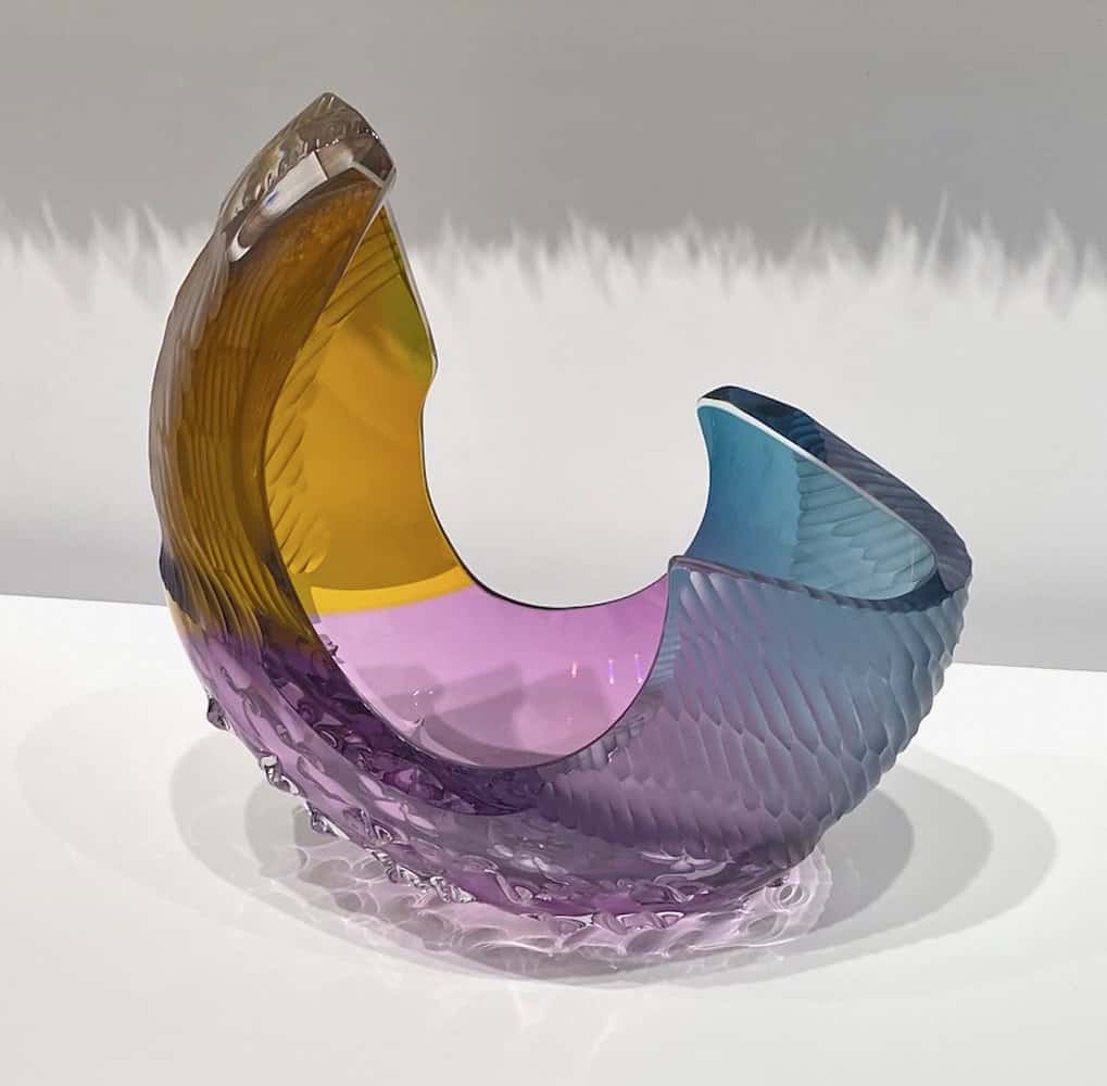 Buy Glass Half Bowl of Blue, Purple, and Gold | Sunset Ridge | MAC Art Galleries