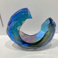 Buy Glass Sculpture of Blue Wave | Blue Love Flower | MAC Art Galleries