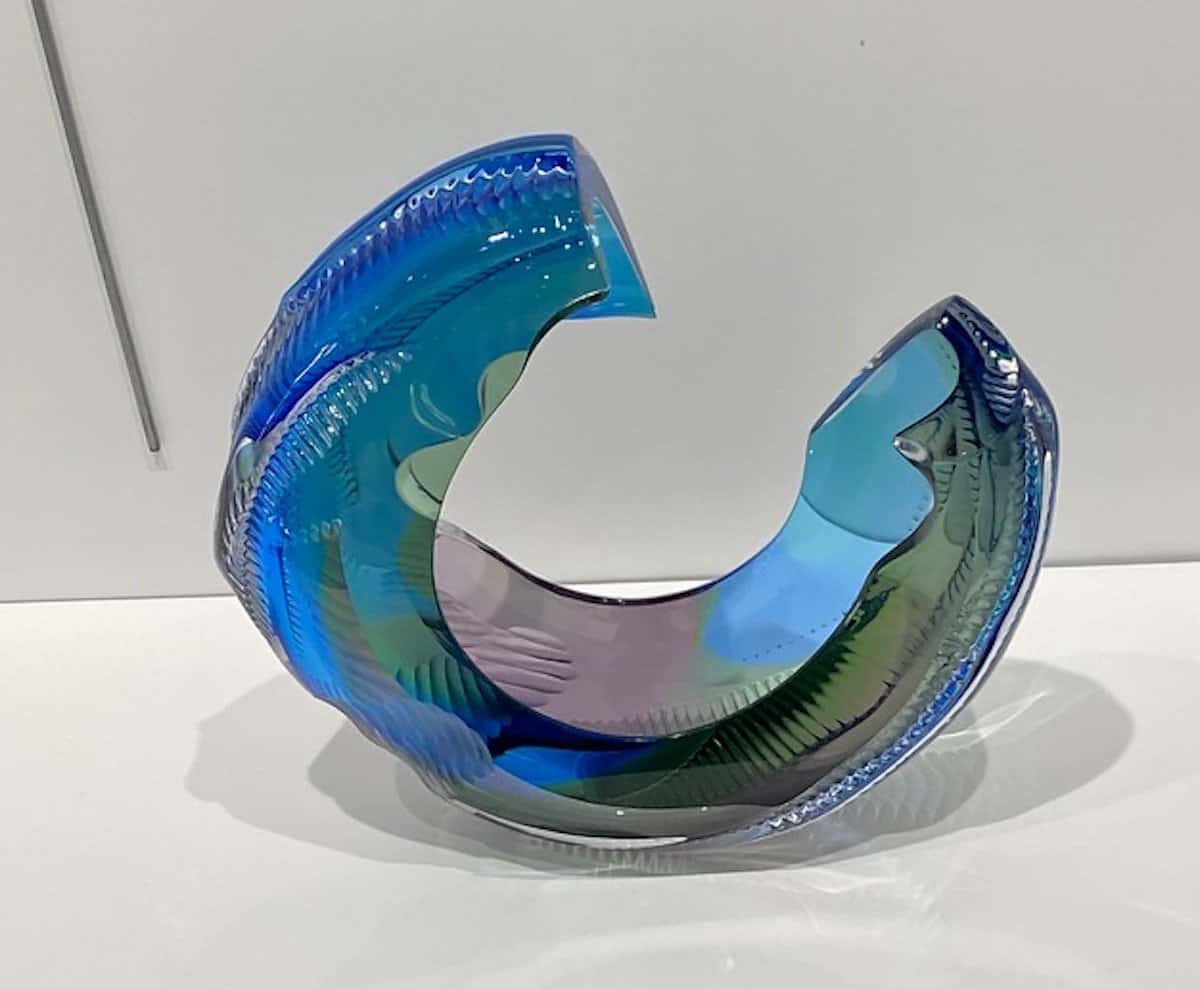 Buy Glass Sculpture of Blue Wave | Blue Love Flower | MAC Art Galleries