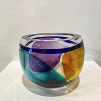 Buy Glass of Yellow, Purple, and Blue Circles | Harvest Laval | MAC Fine Art