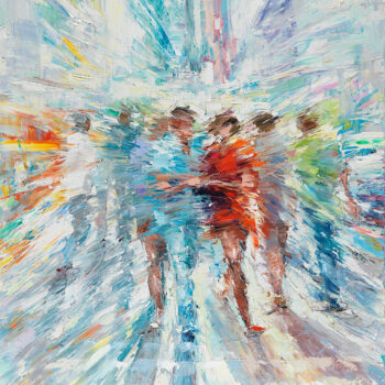 Buy Oil on Canvas of People Running in a Dream | Brand New Day | MAC Art Galleries