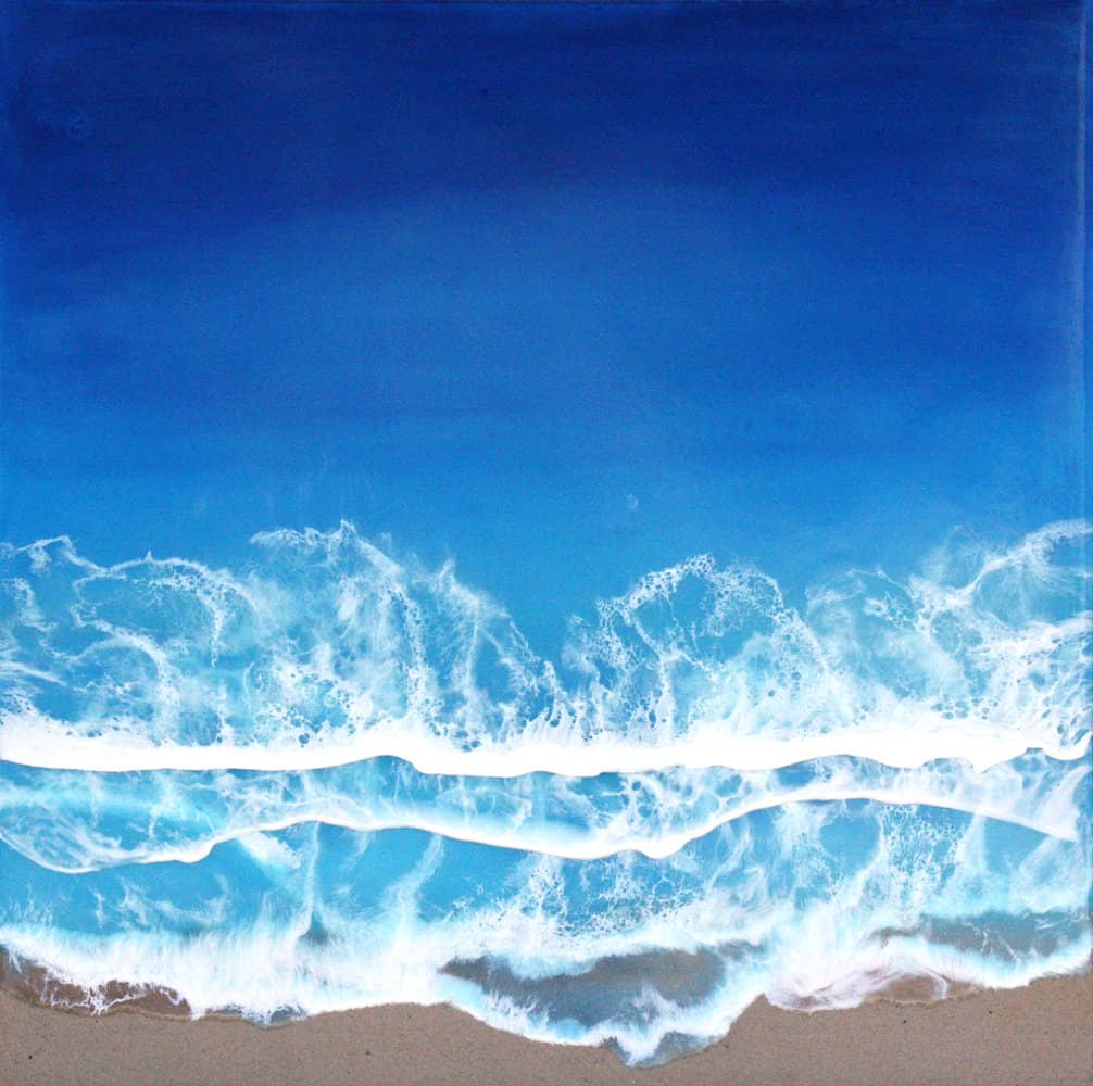 Buy Mixed Media Resin on Panel of Waves Upon Waves Near the Beach | 10003 | MAC Art Galleries