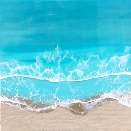 Buy Mixed Media Resin on Panel of the Ocean Crashing Into the Beach | 10021 | MAC Art Galleries