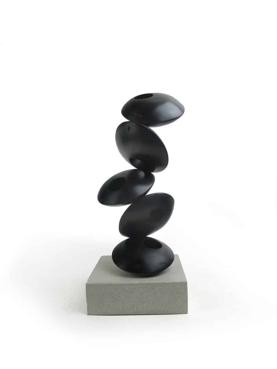 Buy Dyed Hickory Concrete of Five Black Rocks Balancing on One Another | Saucer #6 | MAC Art Galleries
